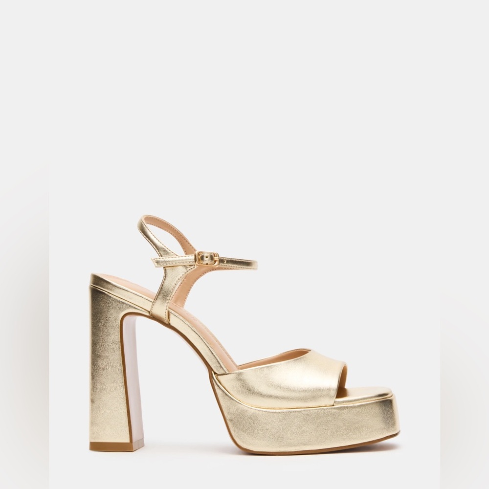 Steve Madden Gold Platform Heels